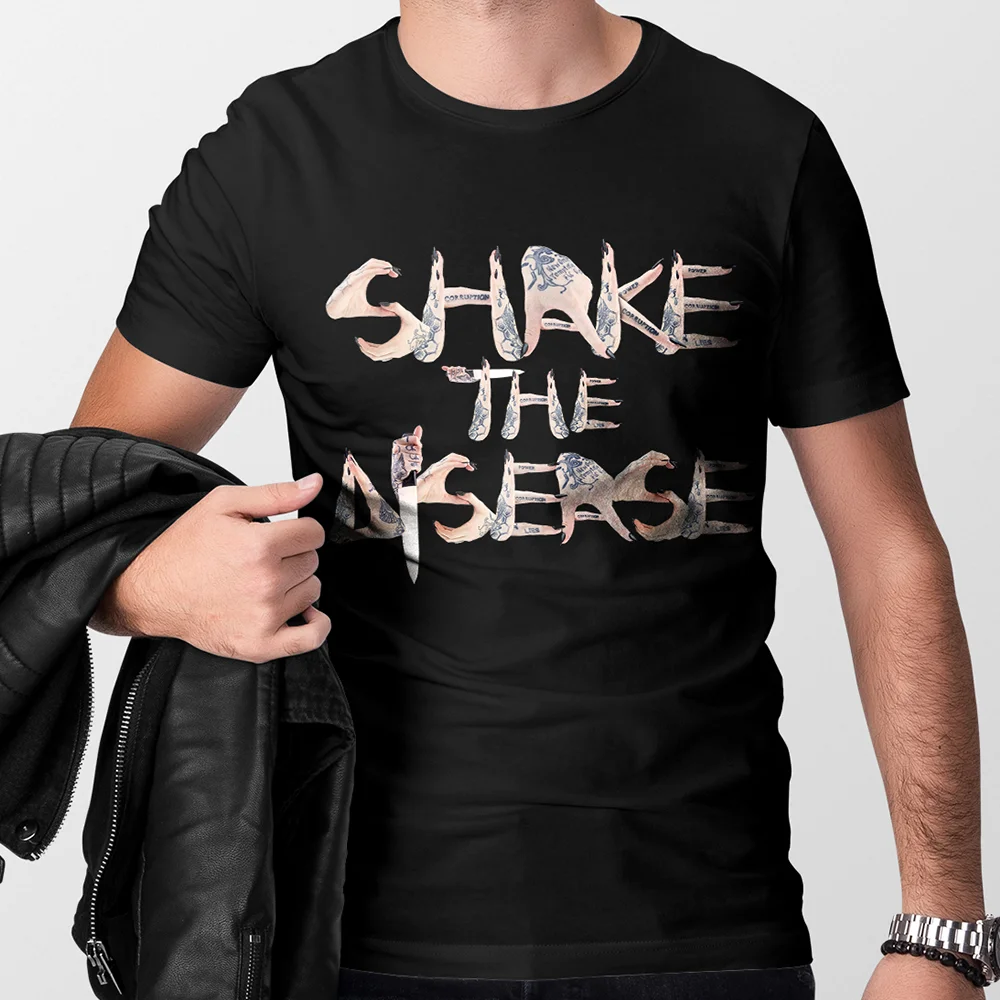 Speaking in Hands Typography Art T-Shirts - Depeche Mode Shirt - Shake the Disease