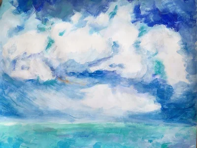 Windy Day at the Beach 14x17