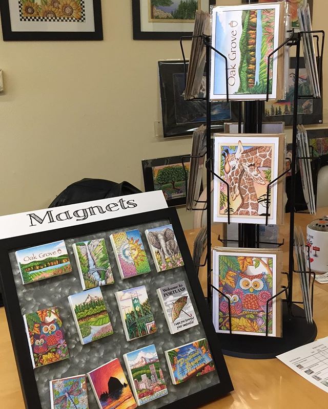 Proud to now have my cards and magnets @moonlightcoffeehouse 
And gift shop. Thank you you Pixie and Angel!
#moonlightcoffeehouse #localbusiness #oakgroveoregon #portlandoregon #pdx #giftshop #coffeehouse #cards #magnets #originalart #localcraft #sma