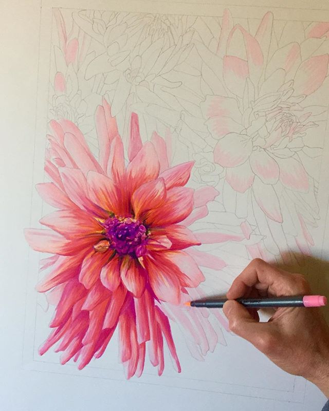 Will be continuing on this one @portlandsaturdaymarket tomorrow. Come by my booth #804 tomorrow 10:00am- 5:00pm and day Hi!
#portlandsaturdaymarket #illustration #illustrator #art #floralart #flowers #dahlia #dahliaart #handmade #brushmarker #origina