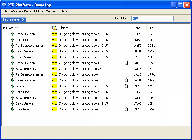   (Above) Example prototype of type-ahead feature within a managed client window  