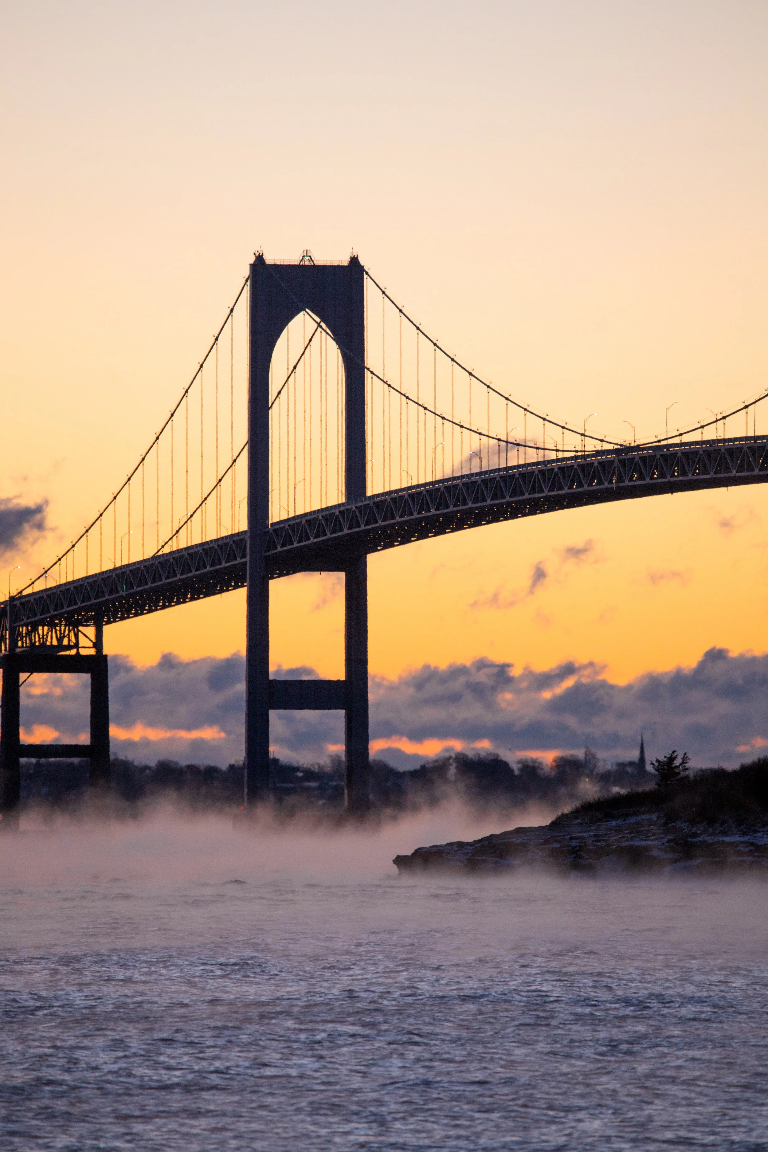 New Years Day. Newport Pell Bridge.
