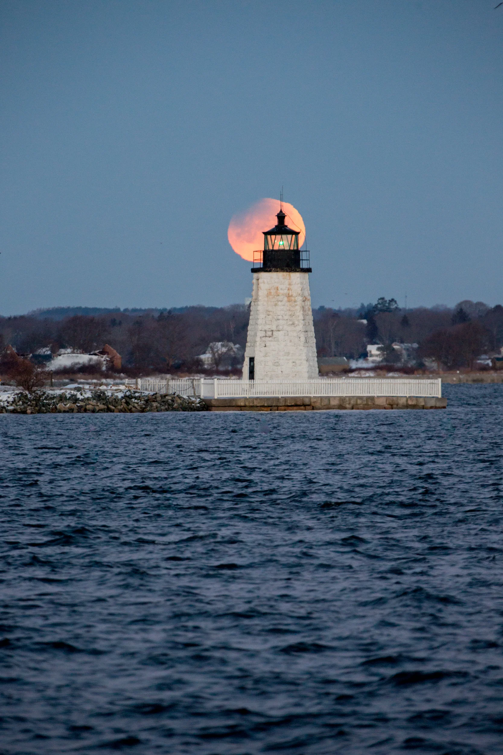 Another blue moon image with the Goat Island Lighthouse.