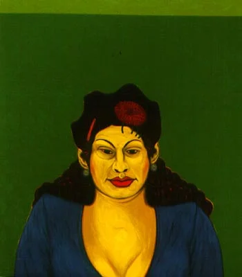 Cesar Martinez La Chata 1997 oil on canvas 64 x 54 in.