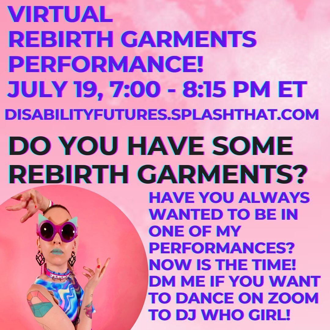 Do you have any Rebirth Garments in your wardrobe already and always wanted to be in one of my performances? Well now is your chance! I&rsquo;m having my first ever virtual fashion performance which is part of the Disability Futures Convening on July
