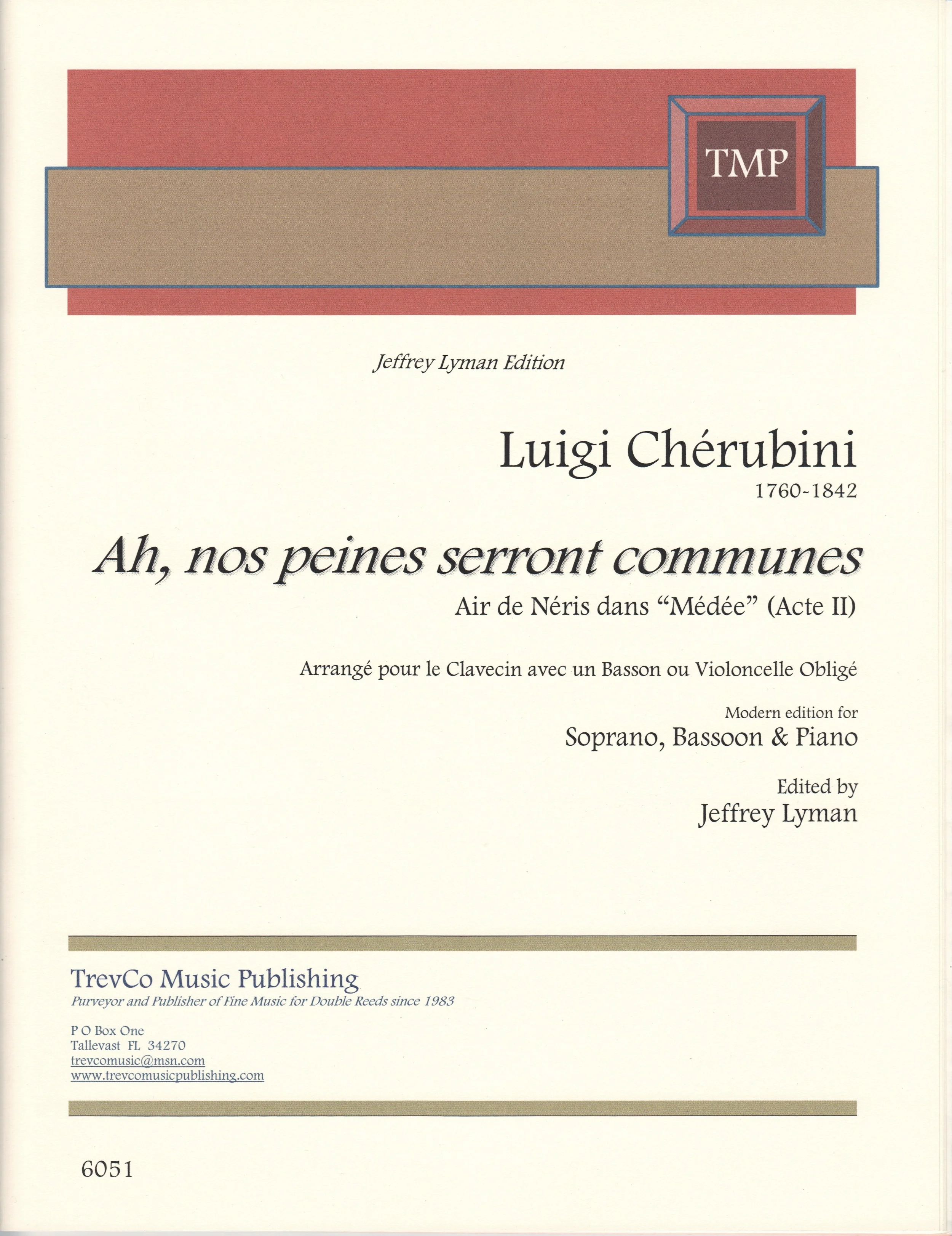 Luigi Chérubini: "Ah, nos peines serront communes"