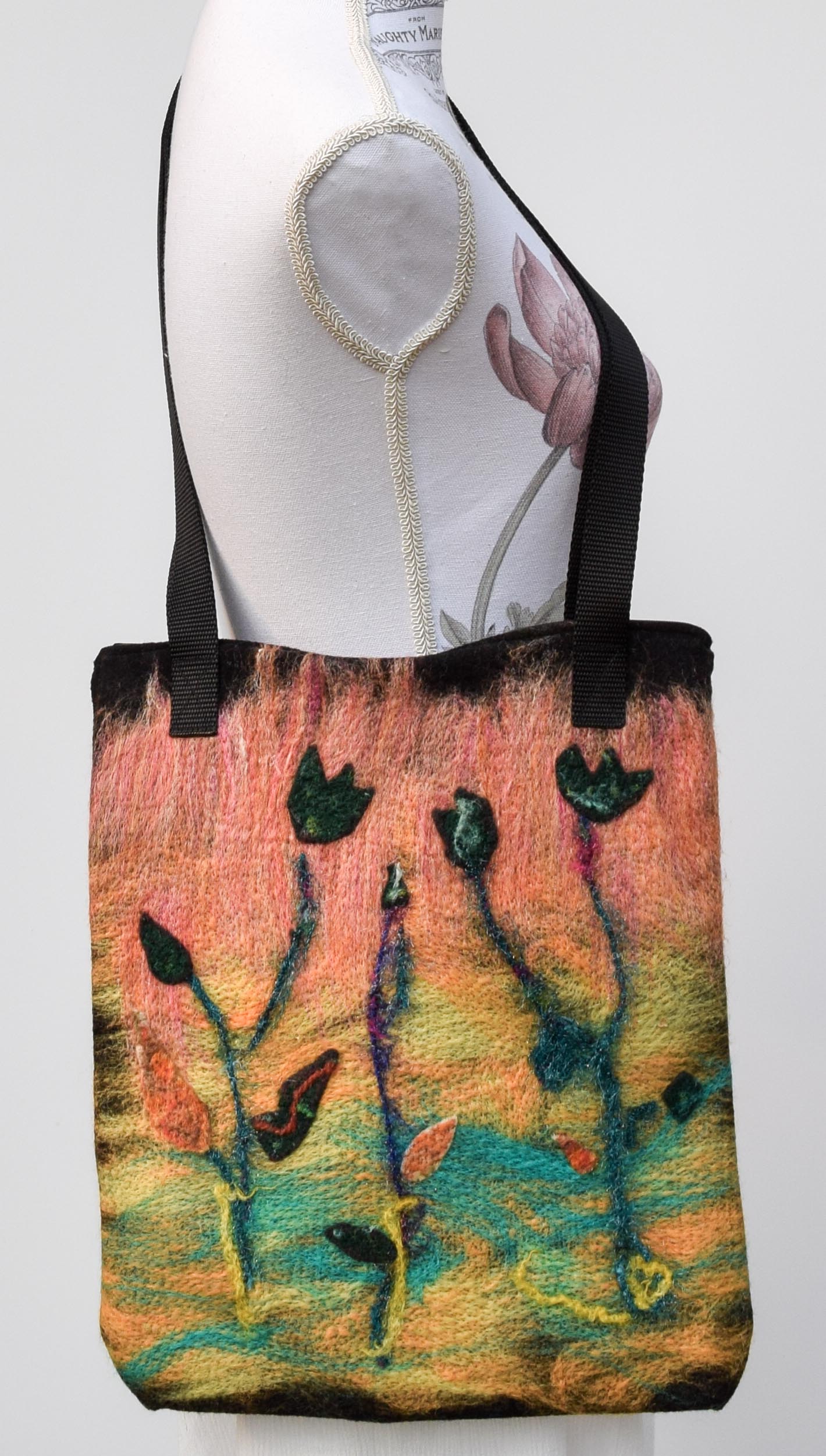 Felted bag fancy flowers