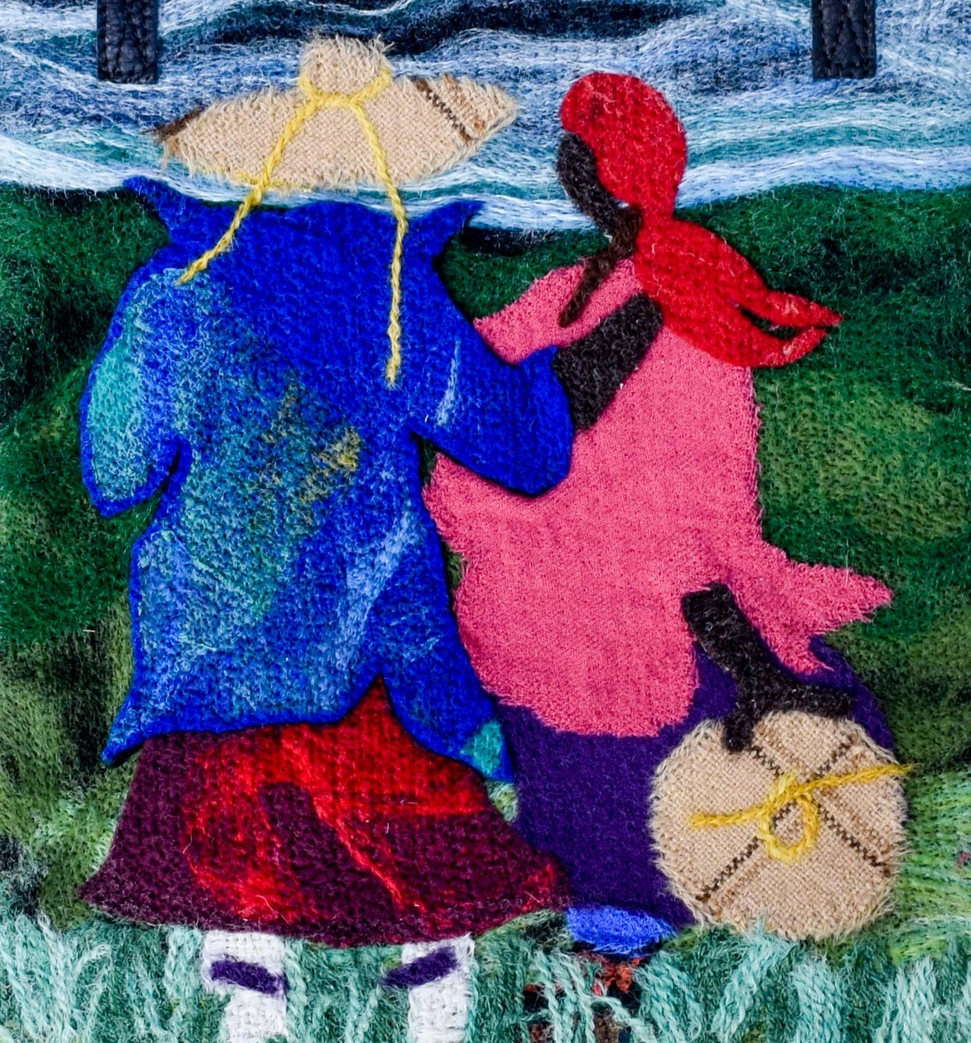 Felted bag friends closeup