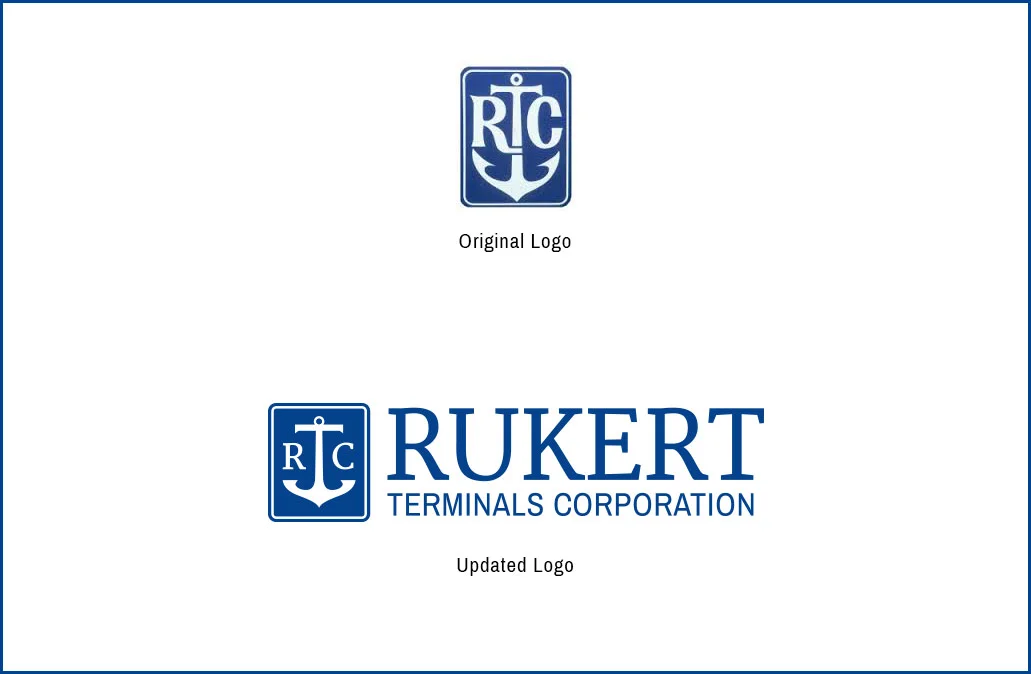  The Rukert brand came to the Ainsley &amp; Company team needing a brand refresh and to implement brand standards. The RTC logo had been printed in a spectrum of different blues on different pieces of marketing material. We updated the mark and selec