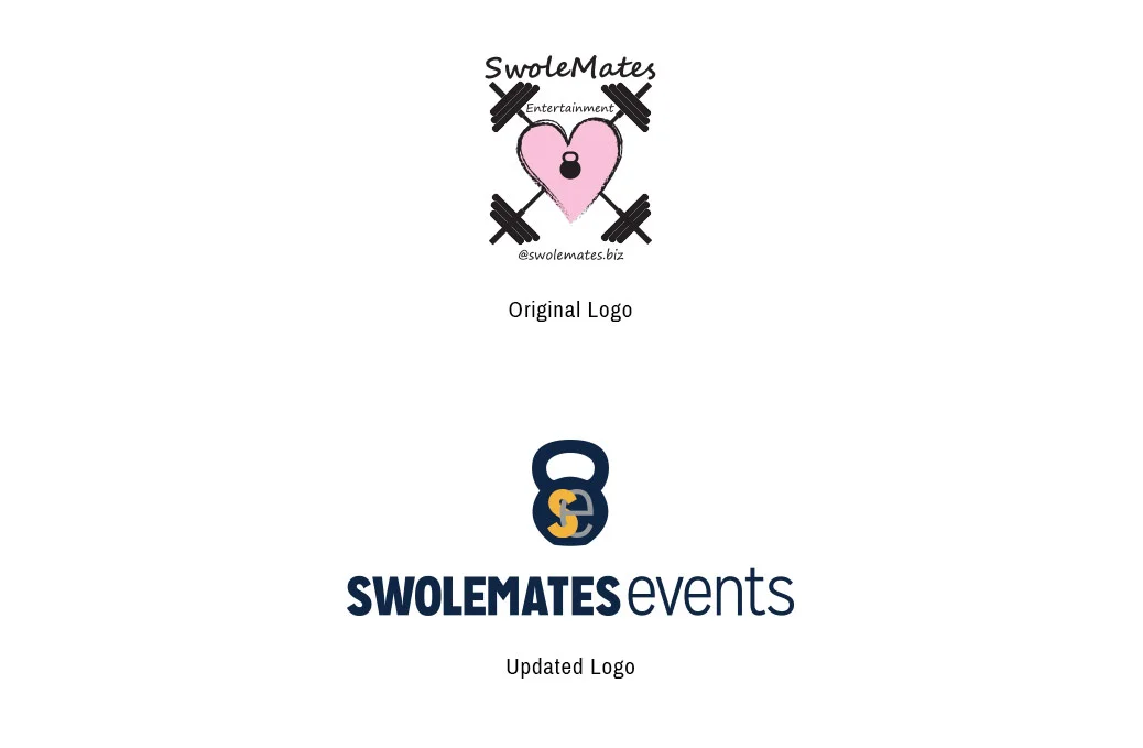  Logo redesign for Swolemates- a company sponsoring events for like-minded fitness enthusiasts to meet while participating in fun workouts. 