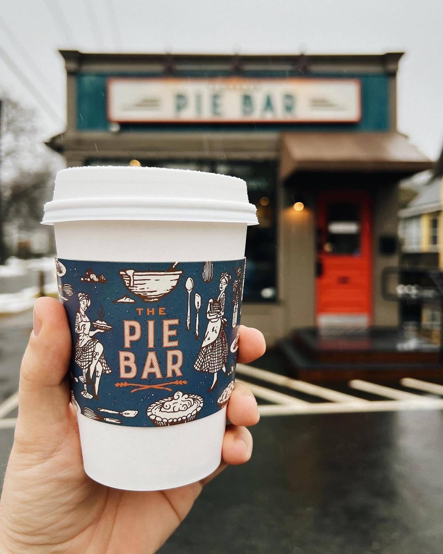 Print collateral &amp; website design for @florencepiebar 🥧 this is where our new brand elements really got a chance to shine, telling the full story of a landmark bakery. Custom cup sleeves utilize alllll the fun illustrations we created, daily men