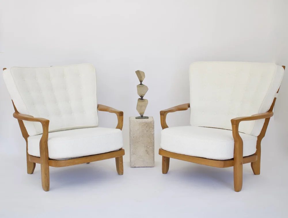 Guillerme et Chambron Pair of French Juliette Model Lounge Chairs