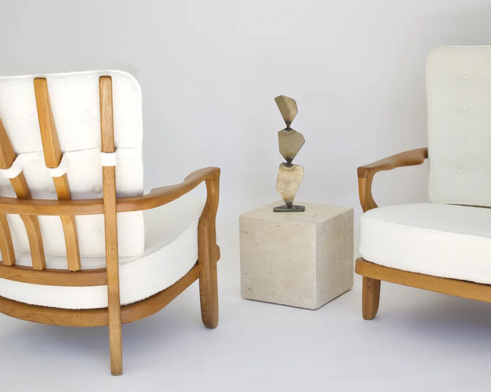 Guillerme et Chambron Pair of French Juliette Model Lounge Chairs