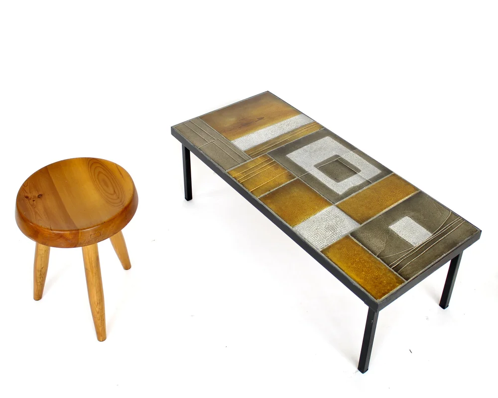 Roger Capron フランス ビンテージ テーブル ぺリアン Roger Capron French 1960's Ceramic Tile Coffee Table
