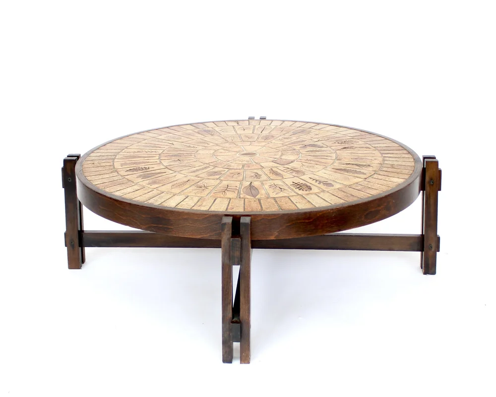 Roger Capron French Ceramic Artist Tile Coffee Table Model