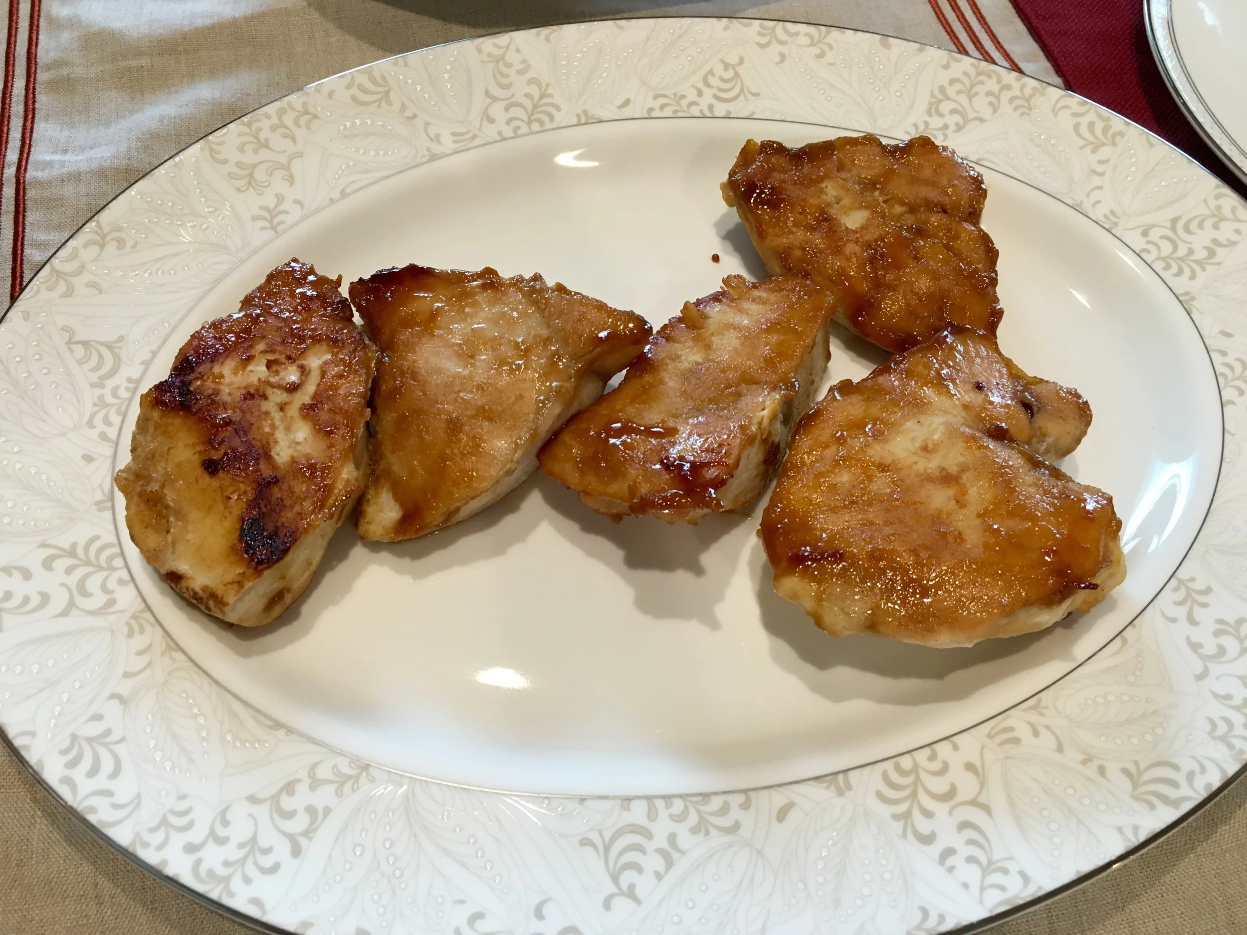APricot-glazed chicken thighs