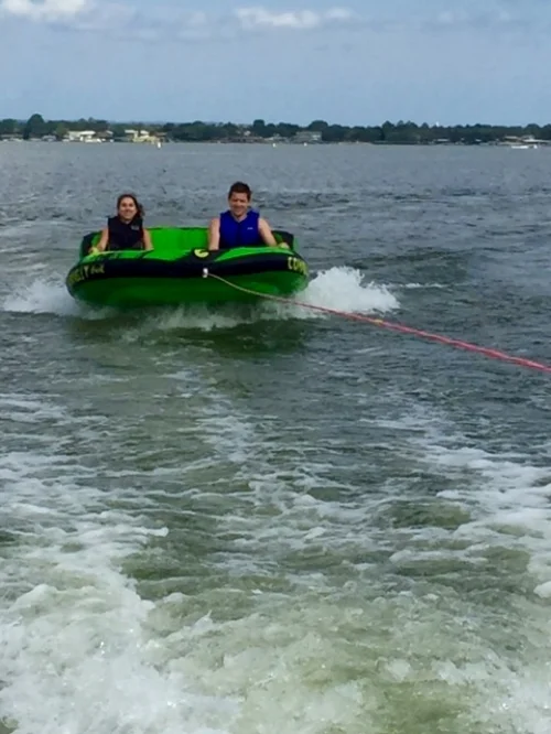 J and I having a blast tubing!