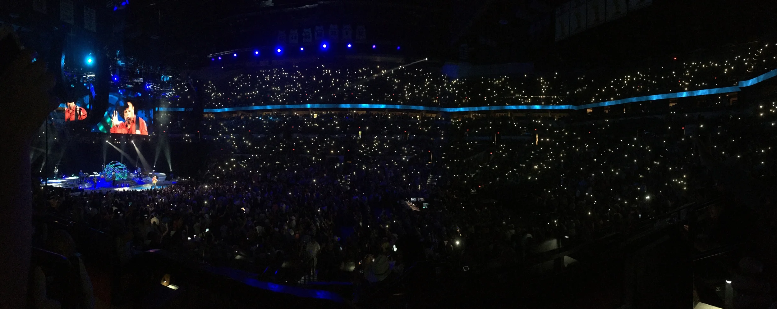 Performing "The River". What a great song. Get's me every time. Yes, Gina and I pulled our our cell phones and participated in "lighting it up".