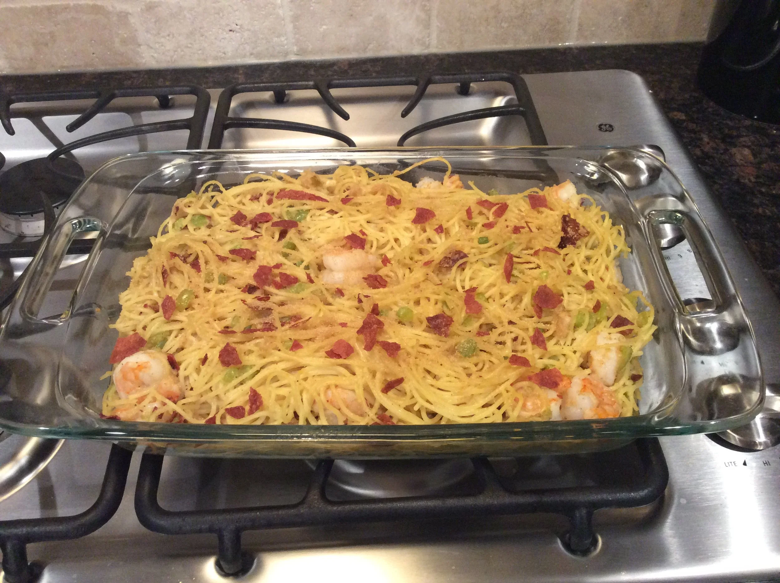 Shrimp & Bacon Pasta Bake