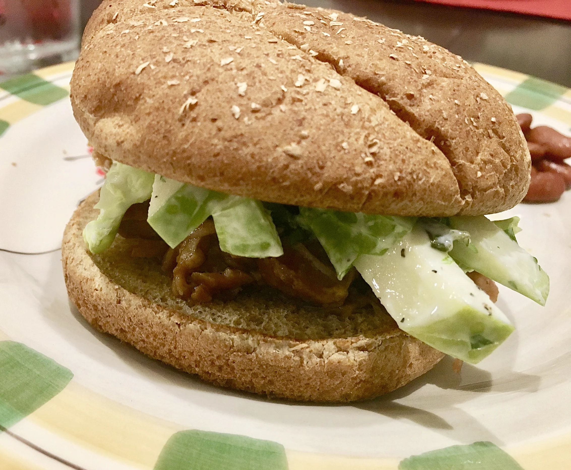 BBQ Pulled Pork Sandwiches with Apple Slaw & Baked Beans