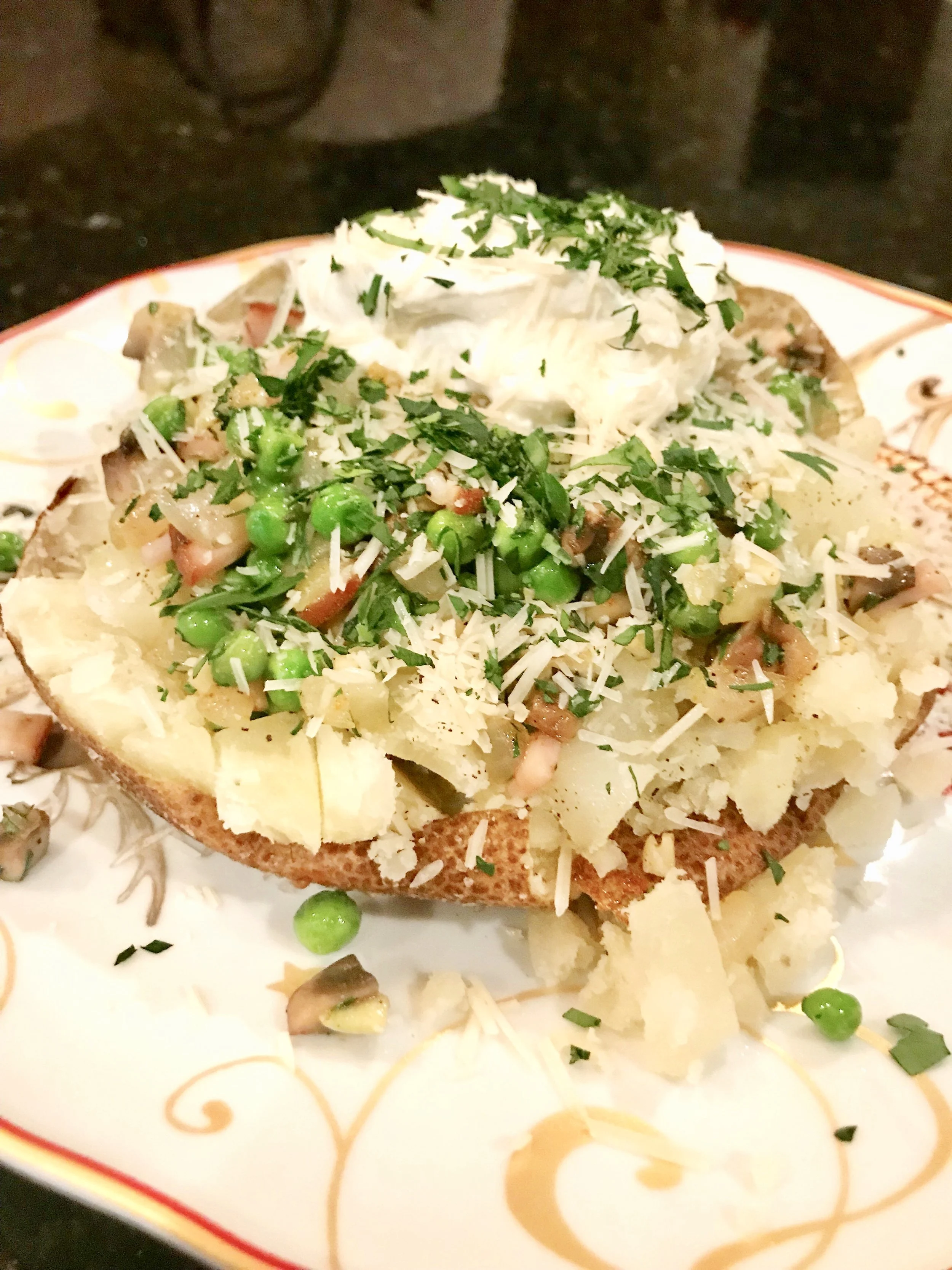 Ham & Veggie Stuffed Baked Potato