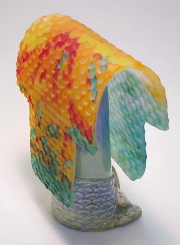 "Mount Fuji Kimono" Pate de Verre and Ceramics