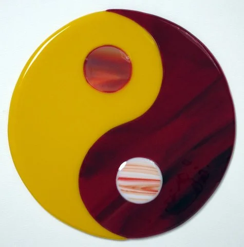 "Yin Yang" - Fused Glass (8" circle) 