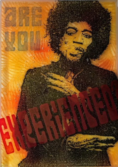 Jimi Hendrix - Are You Experienced? (2017) - Powder print, multiple layered glass