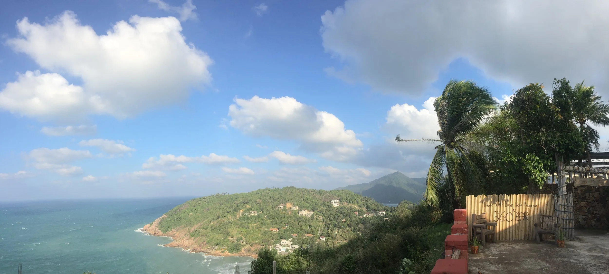  Maybe 45 degrees of 360 bar's full sweep views 