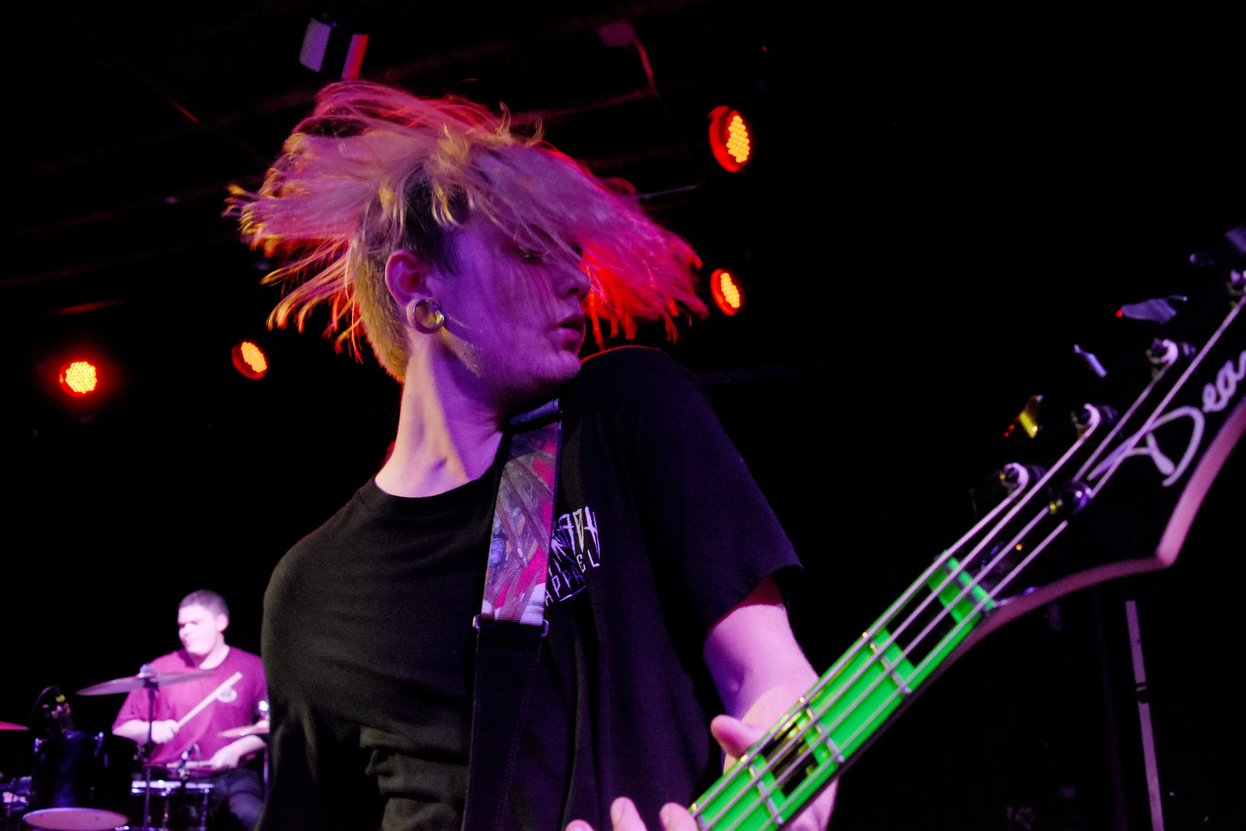 All Wrong bassist Kayson Clarke performs with his band at the Marquis Theater in downtown Denver.
