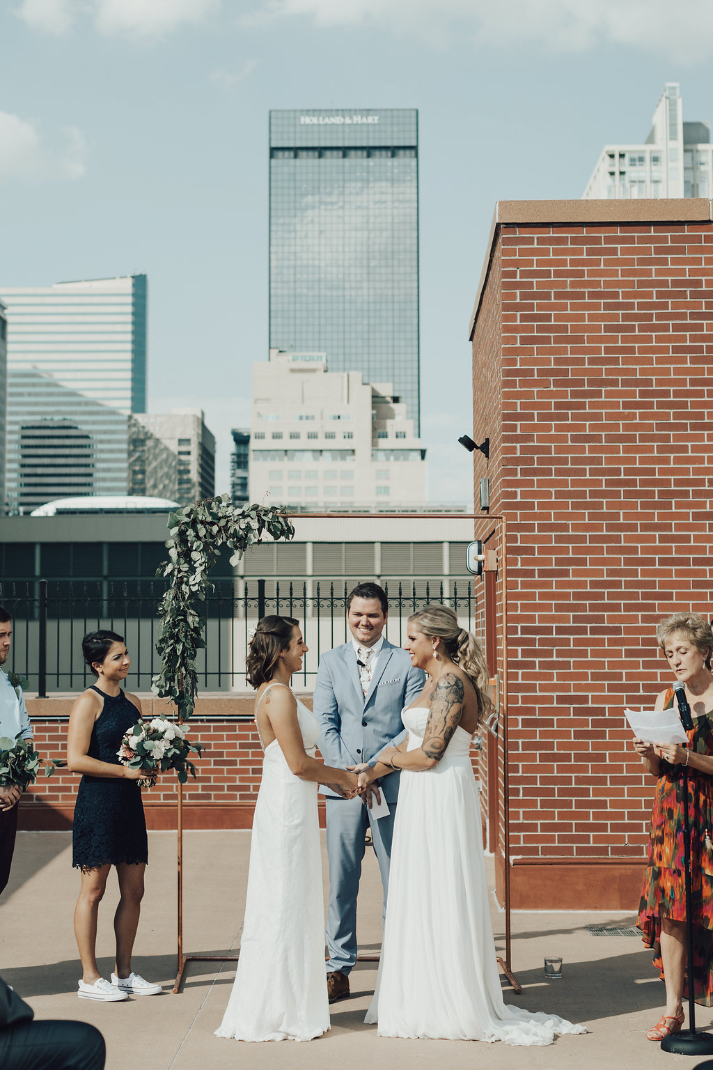 Denver rooftop wedding ceremony