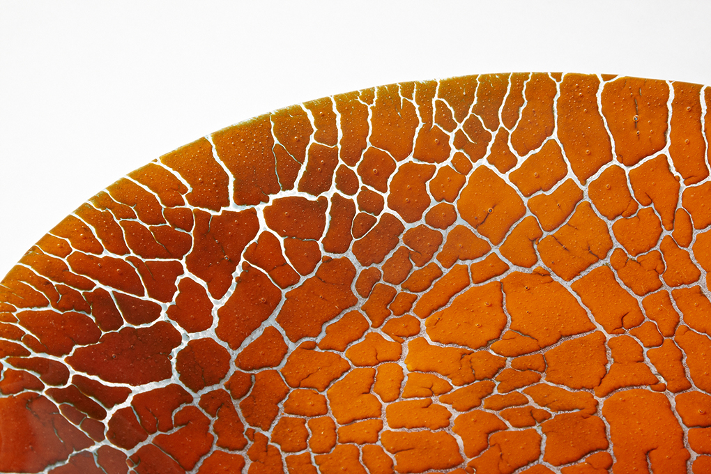 DETAIL CRACKED EARTH POWDERED GLASS BOWL