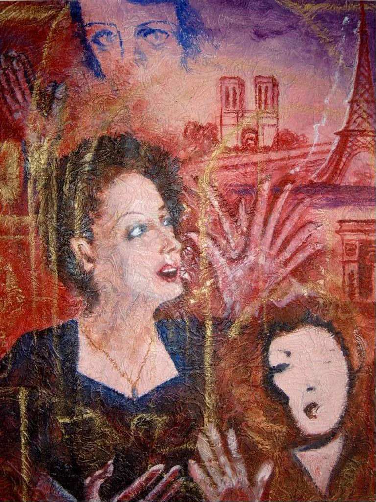 Edith Piaf (acrylic on textured paper; sold).JPG
