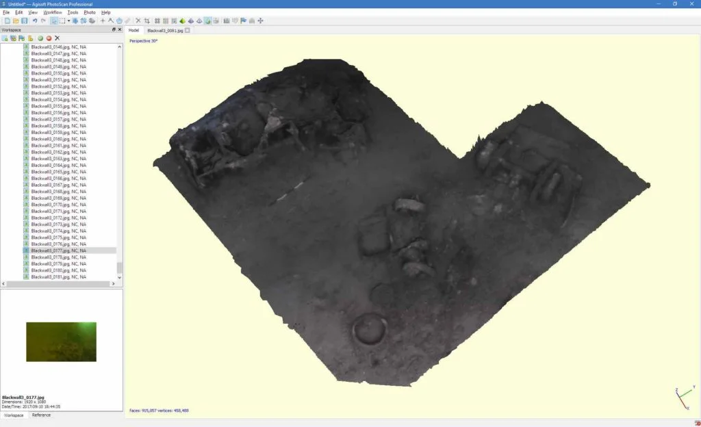 3D Photogrammetric reconstruction of the car wreckages