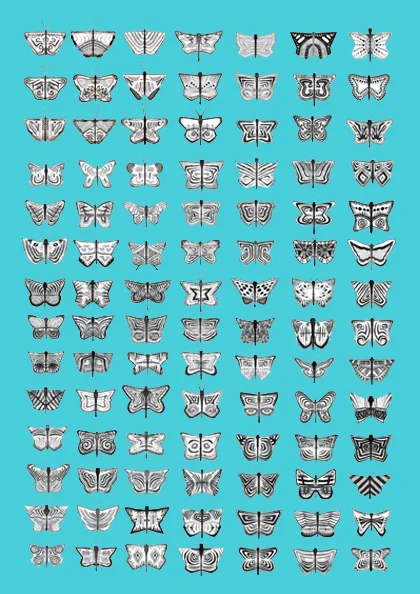 Black and White Butterfly Chart