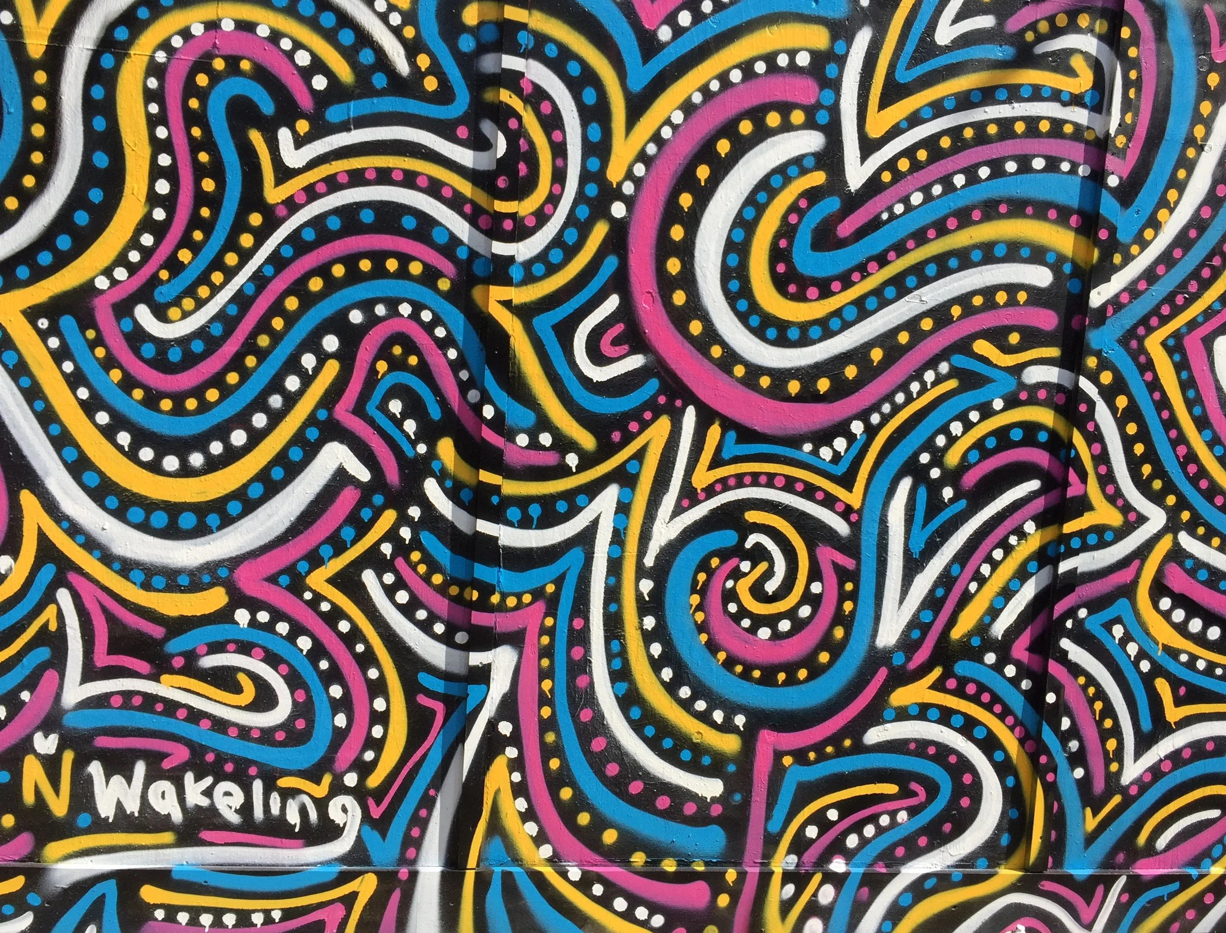 Close up of Willow Street Mural