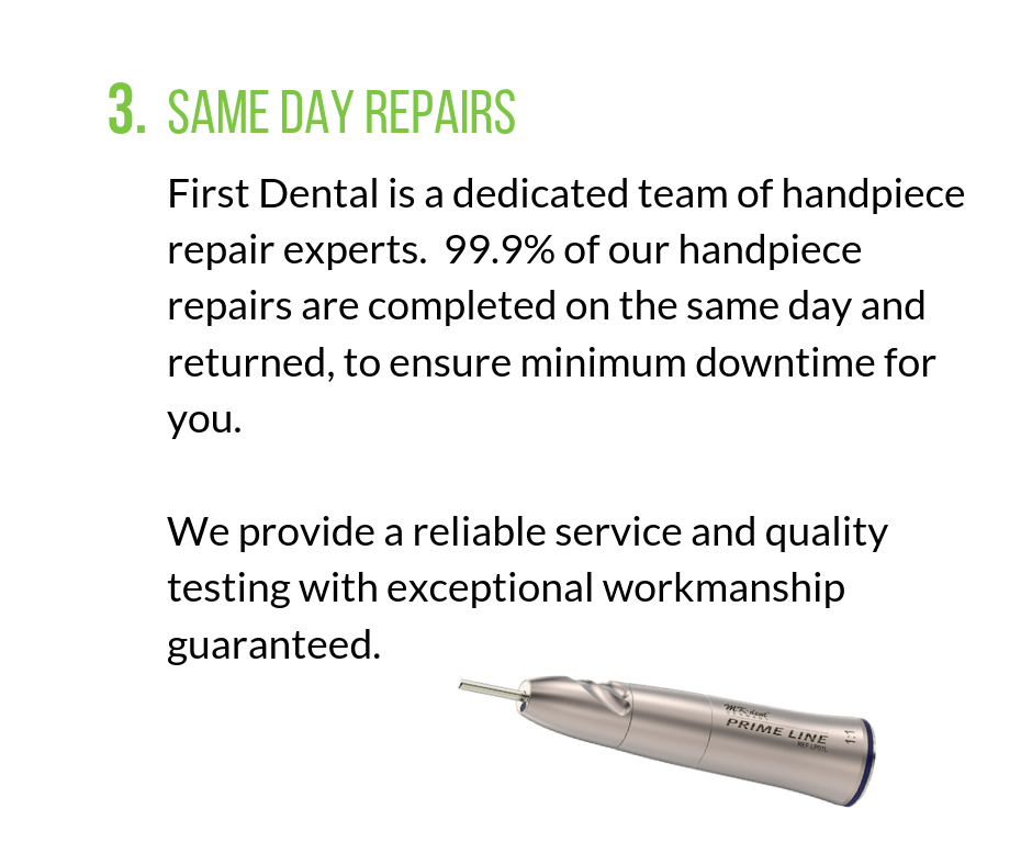 Same day handpiece repairs Australia