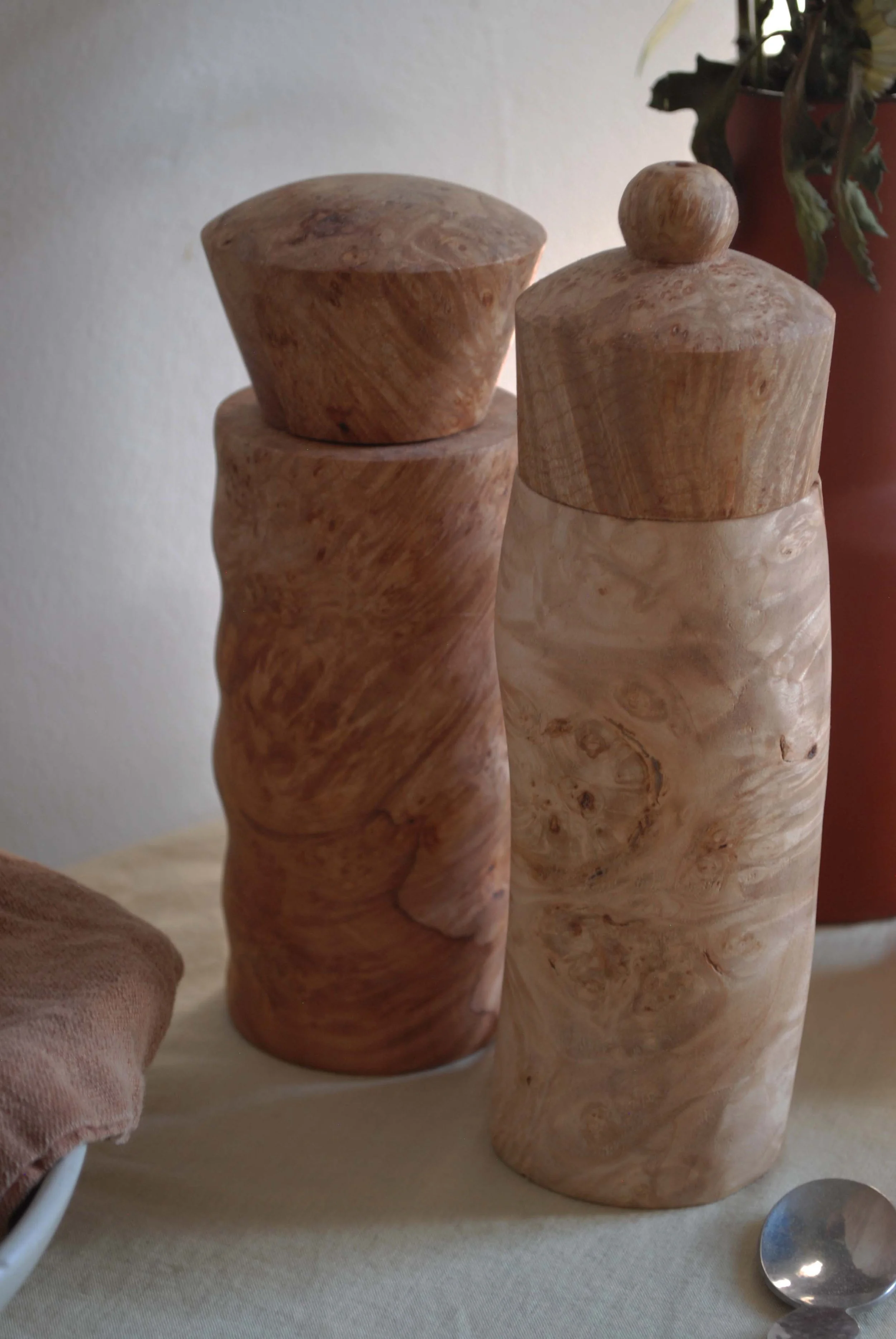 Handmade Maple burl peppermill-1