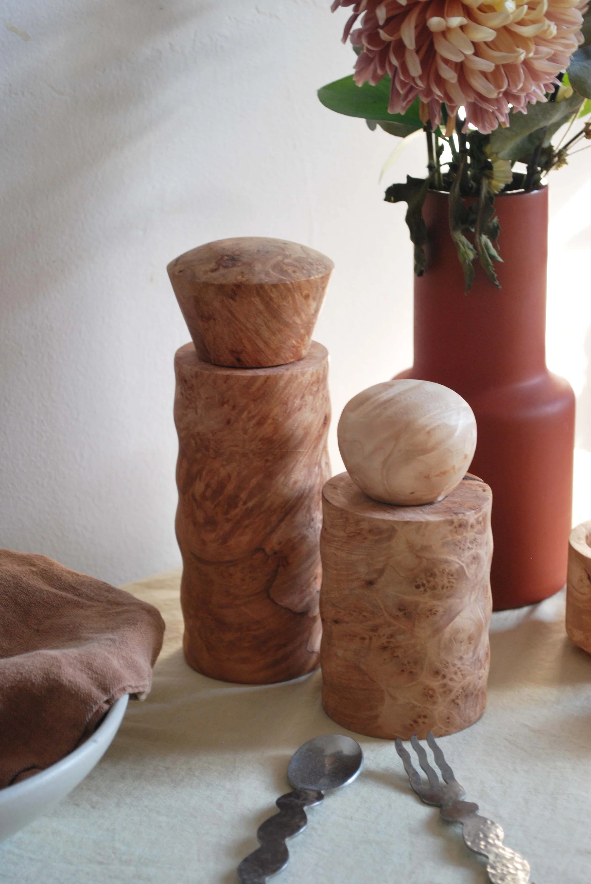 Handmade maple burl peppermill-3