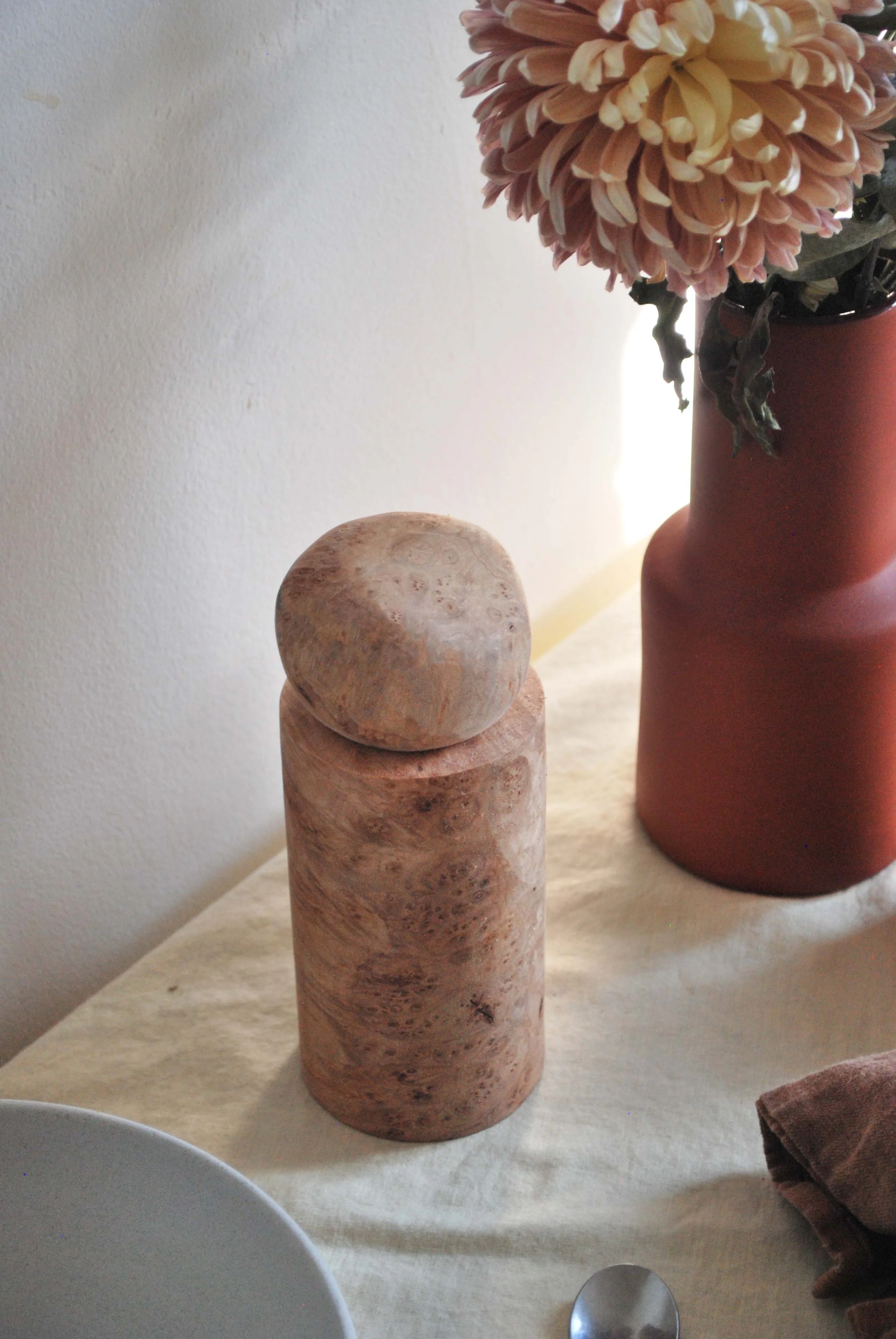 Handmade maple burl peppermill-4