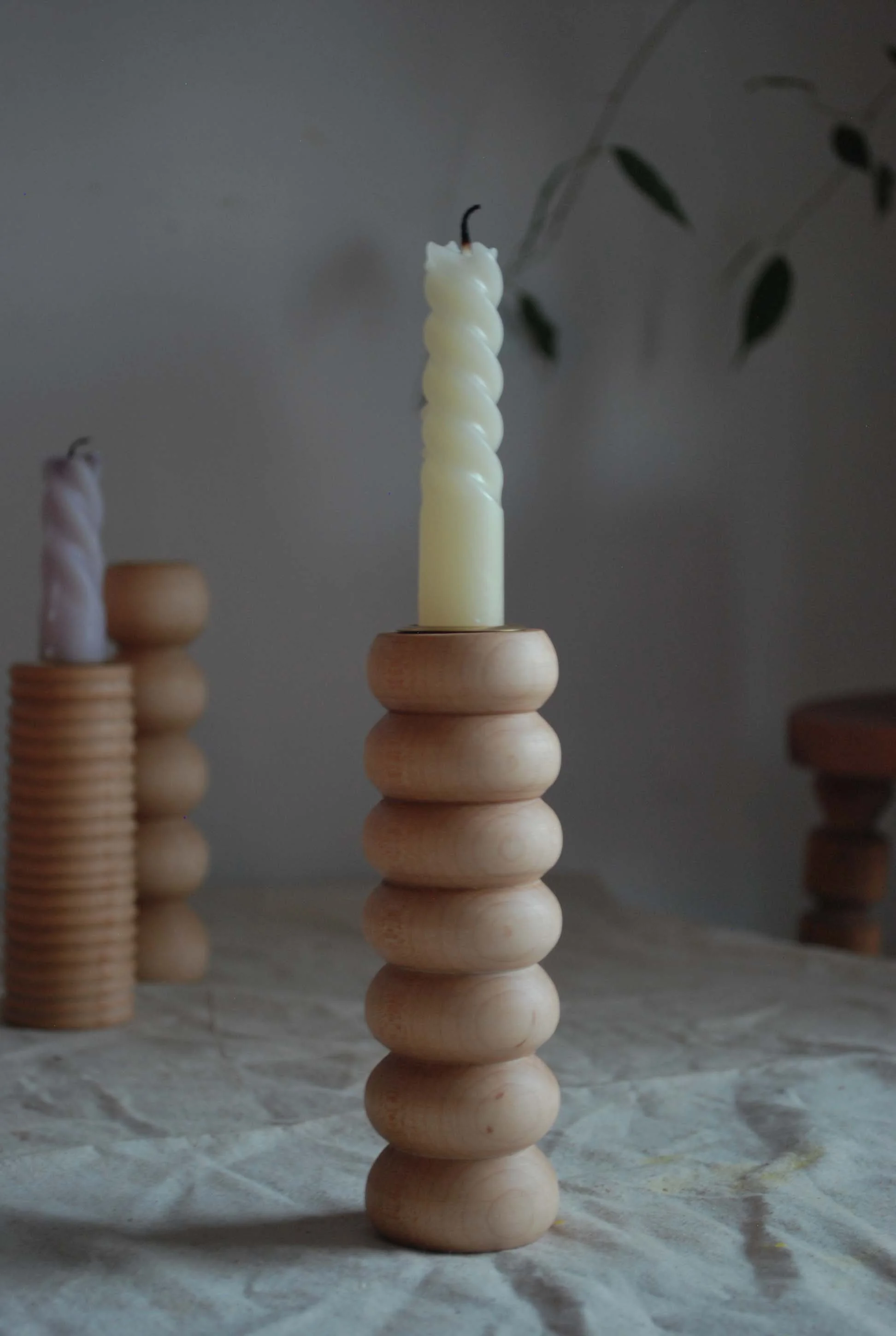 Handmade geometric candlestick set