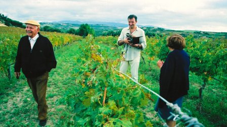 Battista e Lina Columbu con J. Nossiter durante le riprese