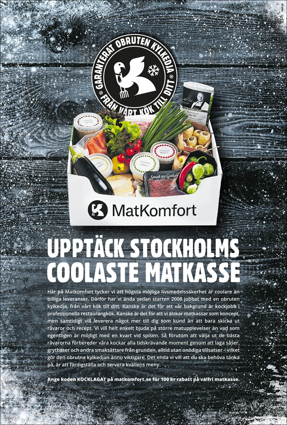 Vår nya kund Matkomfort hade en helsidesannons i Svenska Dagbladet den 6 november 2016