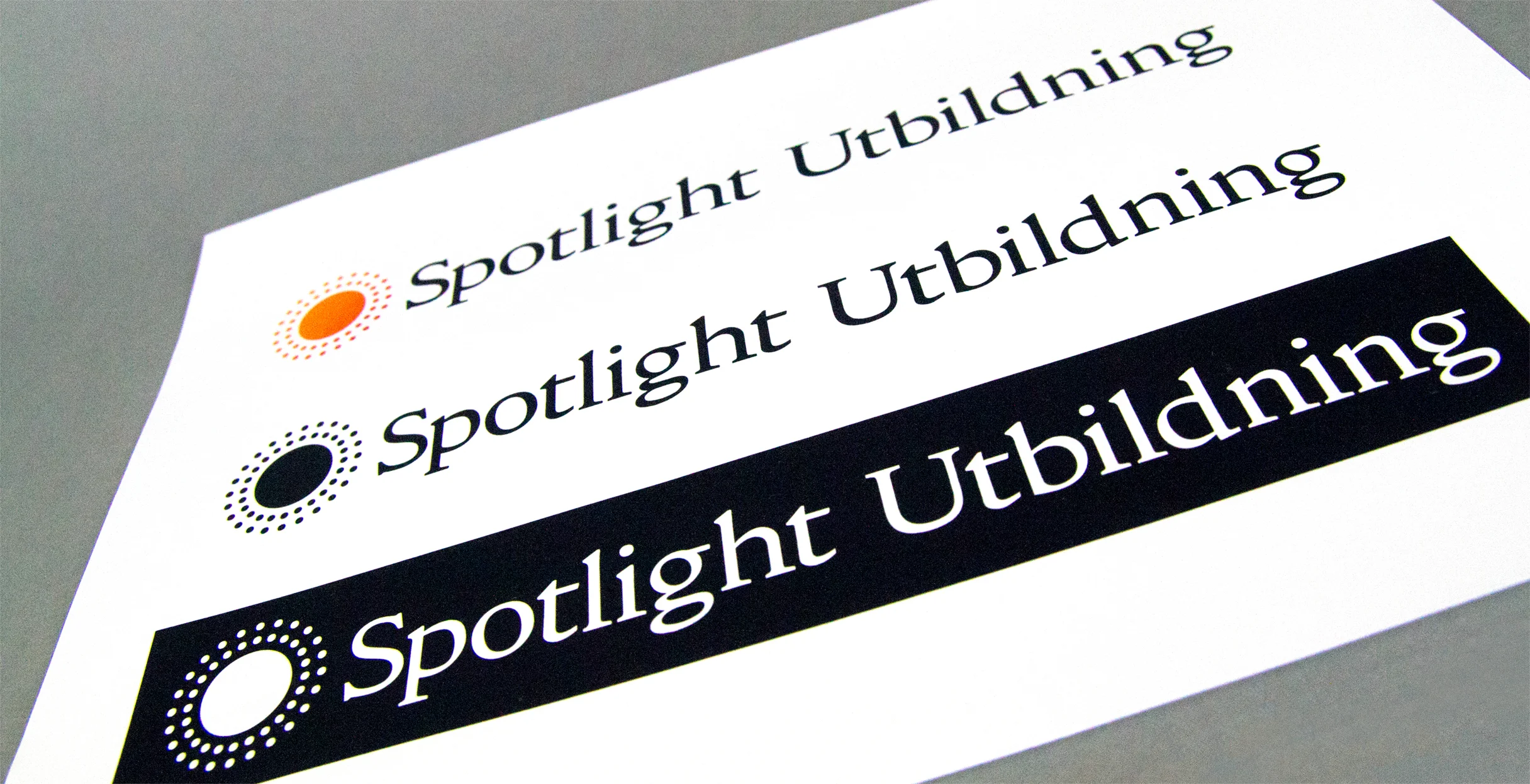 Grafisk profil och logotyp till Spotlight utbildning