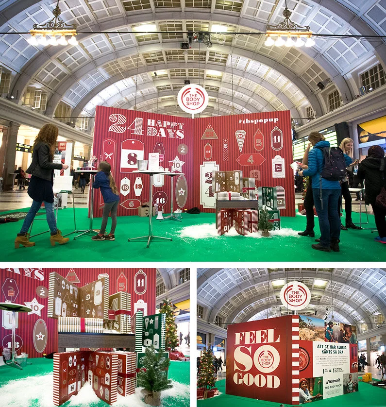 The Body Shops adventskalender på Stockholms centralstation