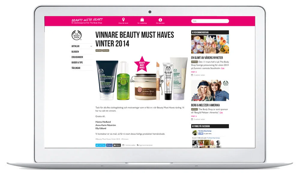 Premiär för The Body Shops skönhetsportal