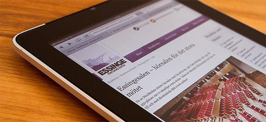 Essinge konferenscenters nya, följsamma webbplats