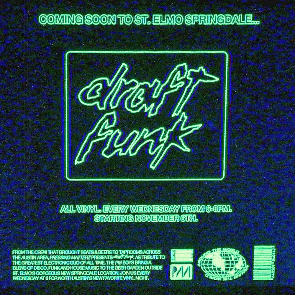 💿STARTING NOVEMBER 6th💿⁣
⁣
Wednesday will now be 𝗗𝗿𝗮𝗳𝘁 𝗙𝘂𝗻𝗸 night at our Springdale location. @pressingmatterz has been spinning vinyl at our south location for a number of years and have now set their sights on the stage in our new beer g