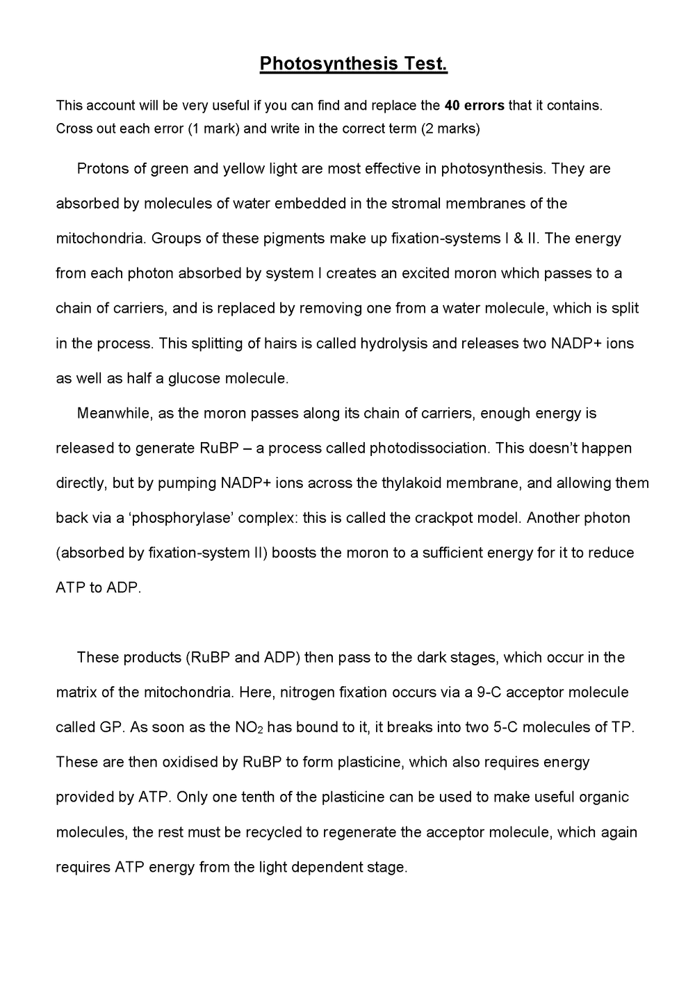 photosynthesis — A level Biology Revision Resources (free) — Online A ...