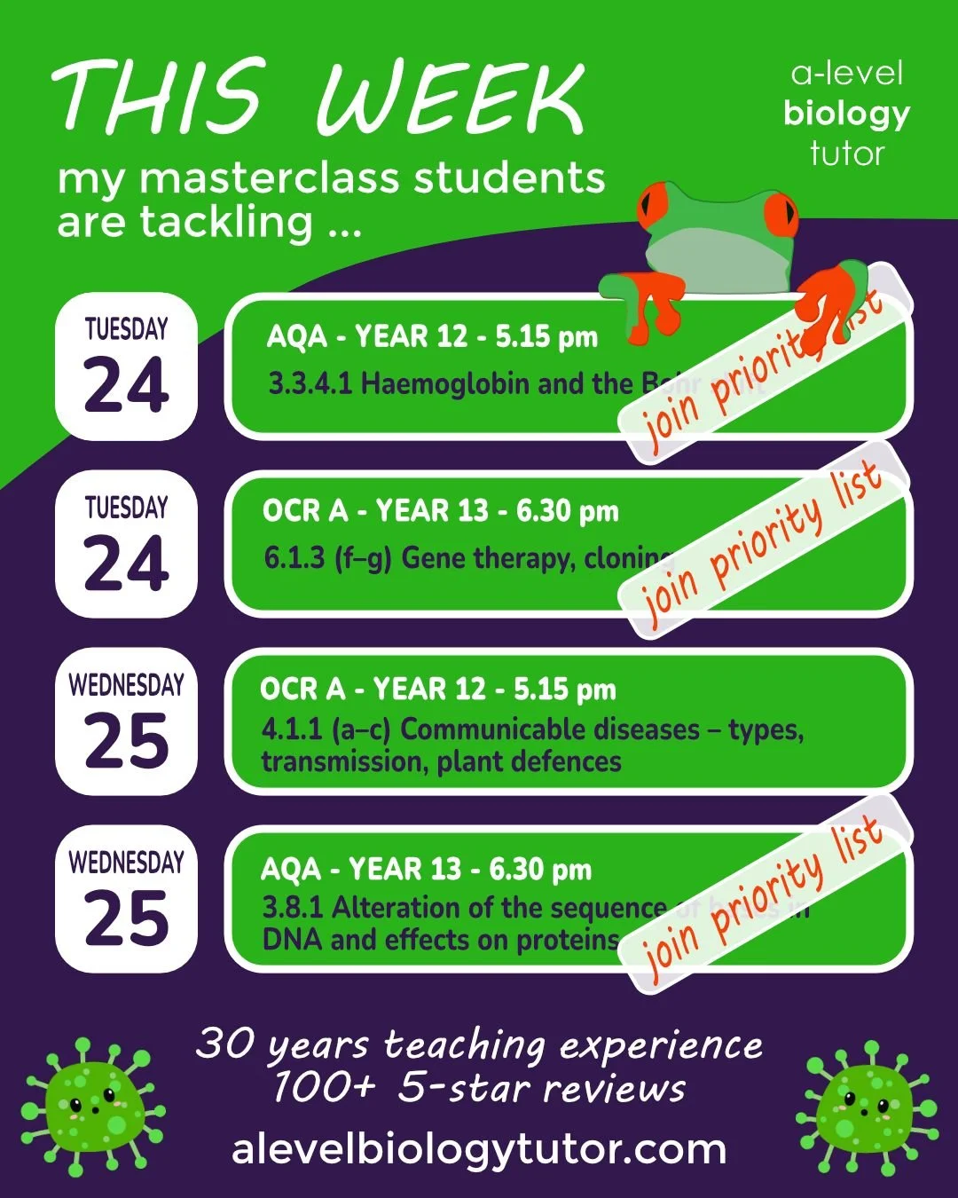 OCR Yr 12 students - move fast if you want to join the group this year! All my other masterclasses are now on a priority booking system, so get in touch if you would be interested to join any of those or any new class for these specs.

✏️answer real 
